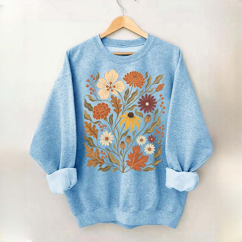 Autumn Floral Vintage Botanical Sweatshirt