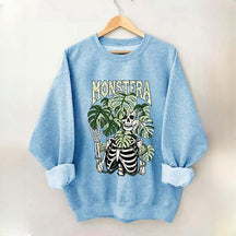 Monstera Skeleton Botanical Plant Sweatshirt