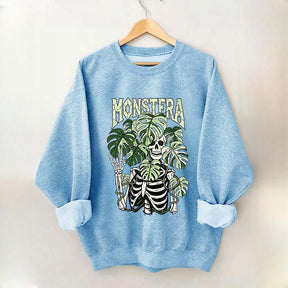 Monstera Skeleton Botanical Plant Sweatshirt