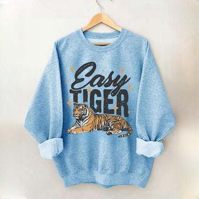 Trendy Retro Tiger Graphic Sweatshirt