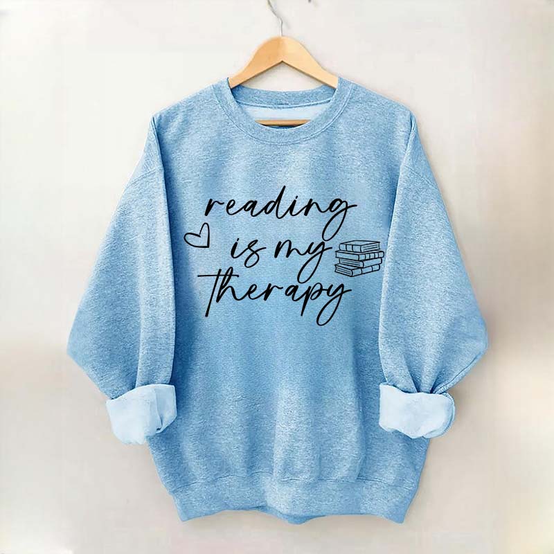 Cute Reading Is My Therapy Sweatshirt