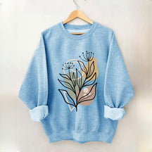 Modern Botanical Abstract Floral Sweatshirt