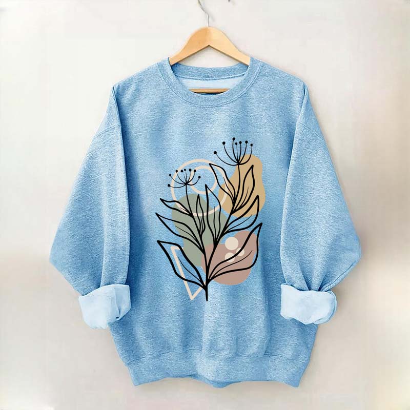 Modern Botanical Abstract Floral Sweatshirt