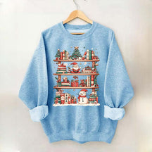 Cute Christmas Bookshelf Santa Sweatshirt