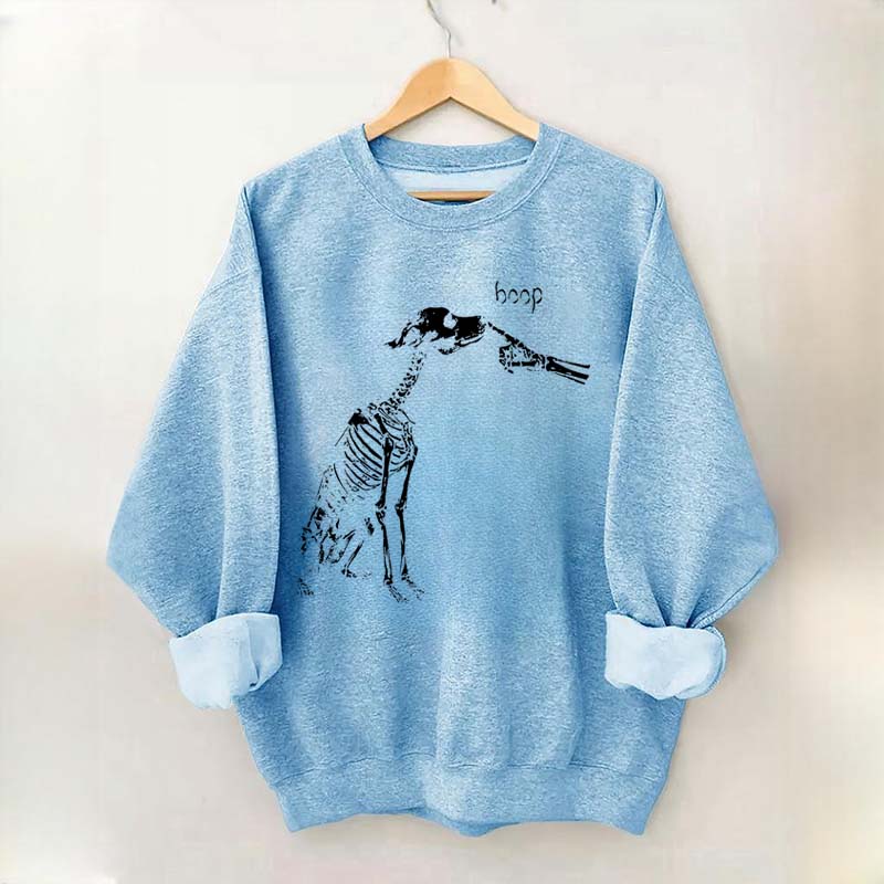 Dog Skeleton Boop Halloween Sweatshirt