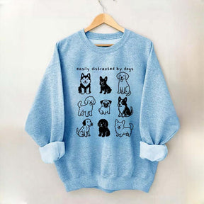 Funny Cute Easily Distracted By Dogs Sweatshirt