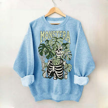 Monstera Skeleton Plant Halloween Sweatshirt