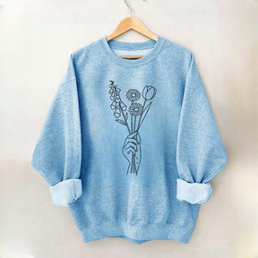 No Words Foxglove Daisy Tulip Sweatshirt