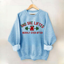 And She Lifted Heavily Ever After Christmas Bells Sweatshirt