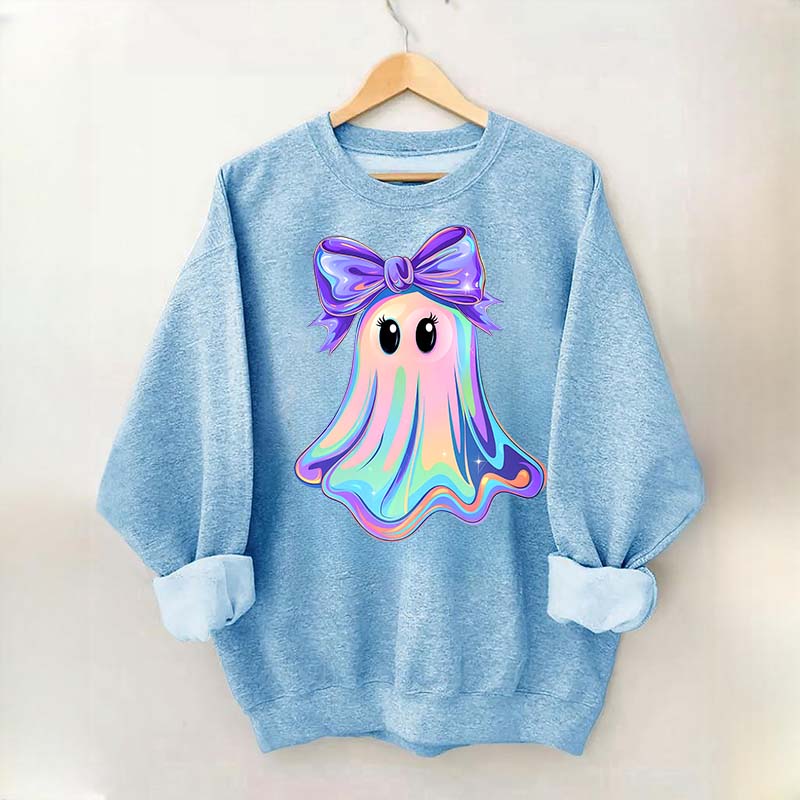 Shimmering  Iridescent Glitter Ghost Sweatshirt