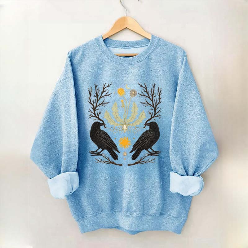 Ostara Raven Pagan Spring Equinox Sweatshirt