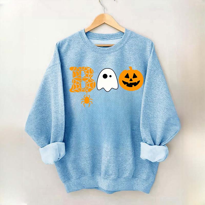 Halloween Boo Ghost Pumpkin Spider Sweatshirt