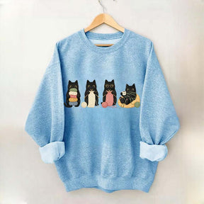 Black Cats Knitting Funny Sweatshirt
