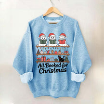 Cute Ghost All Booked For Christmas Sweatshirt
