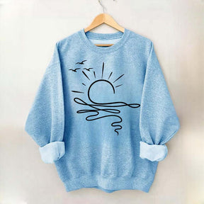 Boho Sun Ocean Trendy Beach Sweatshirt