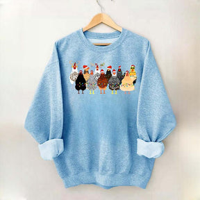Funny Christmas Holiday Chickens Sweatshirt