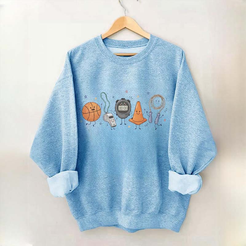 PE Teacher Doodle Character Sweatshirt