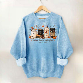 Autumn Leaves and Coffee Please Fall Sweatshirt