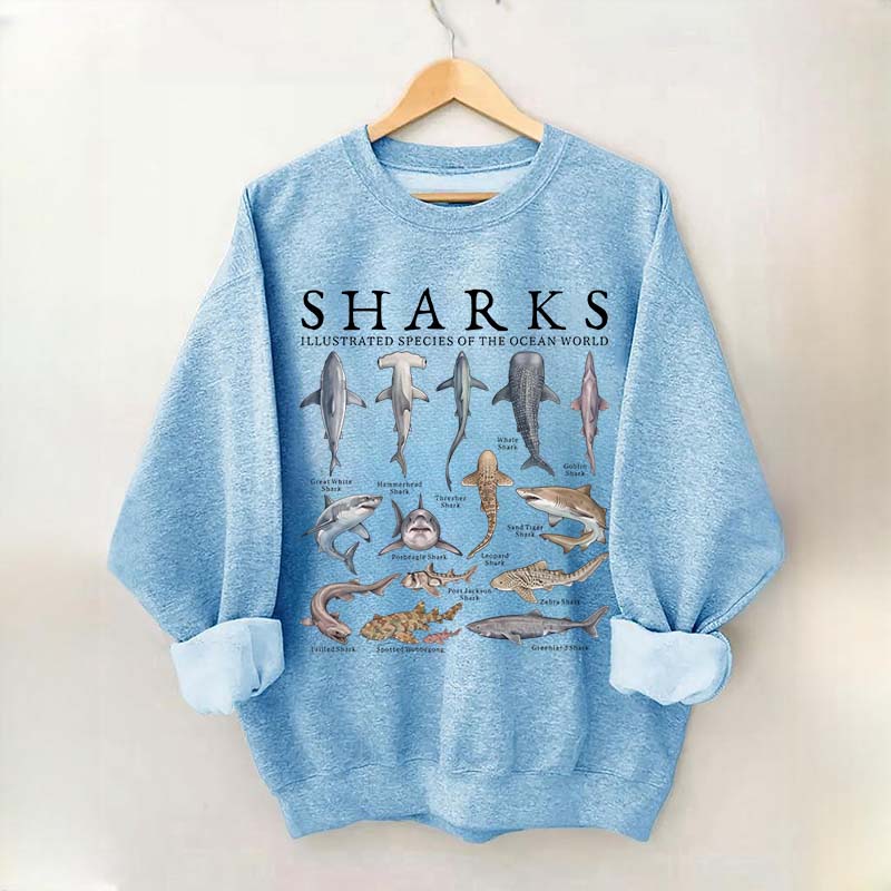 Vintage Shark Species Sweatshirt