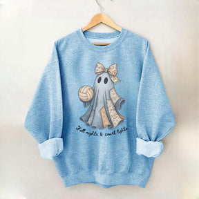 Retro Patchwork Ghost Volleyball Sweatshirt