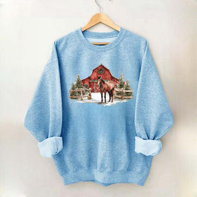 Christmas Horse Western Desert Sweatshirt