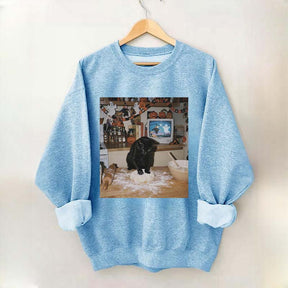 Halloween Black Cat Ghost Sweatshirt