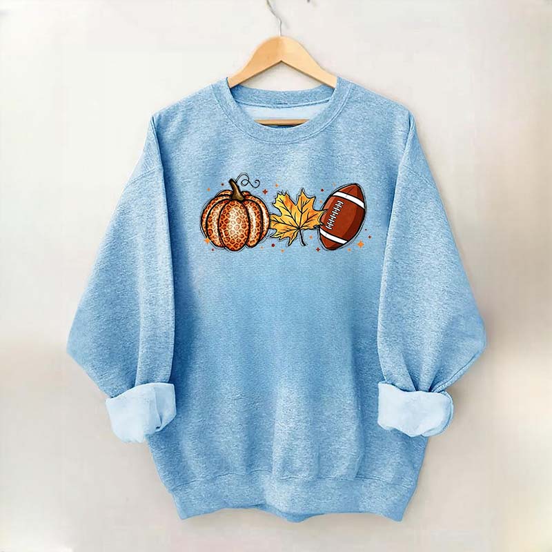 Fall Football Pumpkin Graphic Sweatshirt