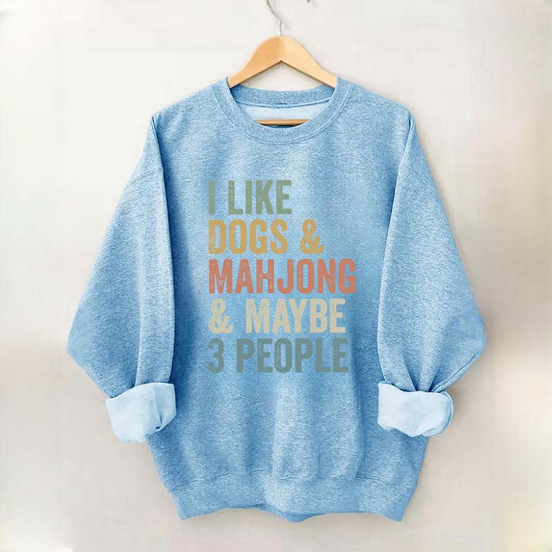 Funny Mahjong and Dogs Sweatshirt