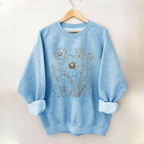 Retro Outline Wildflower Sweatshirt