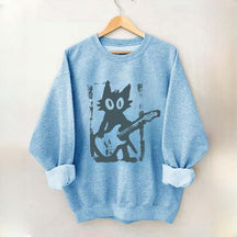 Rock Star Cat Electric Guitar Kitty Sweatshirt