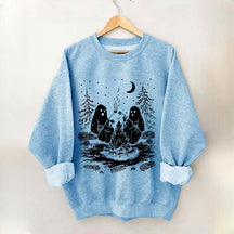 Retro Halloween Ghost Camping Sweatshirt
