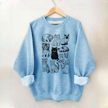 Retro Kitten Graphic Cat Sweatshirt