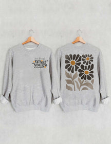 Sweat-shirt imprimé fleurs sauvages unisexe