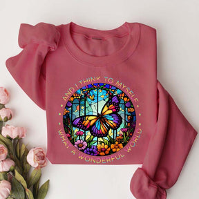 Butterfly Stained Glass Graphic Sweatshirt