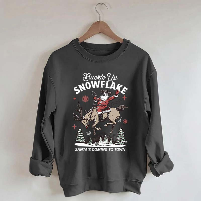 Retro Christmas Cowboy Santa Sweatshirt
