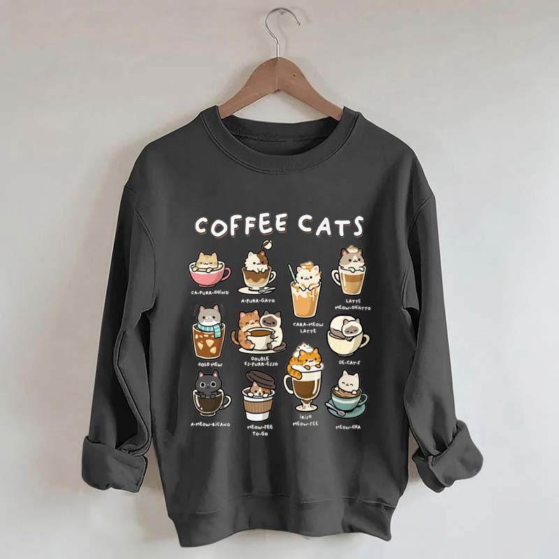 Coffee Cats Caffeine Club Sweatshirt