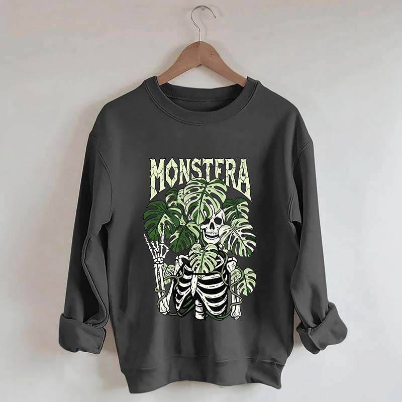 Monstera Skeleton Botanical Plant Sweatshirt