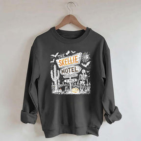 Skellie Motel Funny Halloween Trendy Sweatshirt