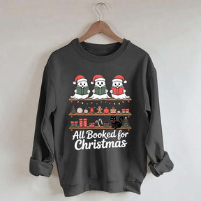 Cute Ghost All Booked For Christmas Sweatshirt
