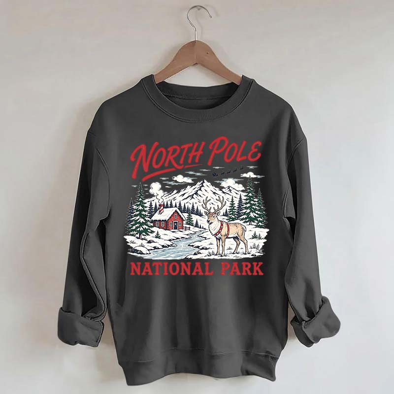 North Pole National Park Retro Christmas Sweatshirt