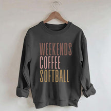 Weekends Coffee Softball Mom Sweatshirt