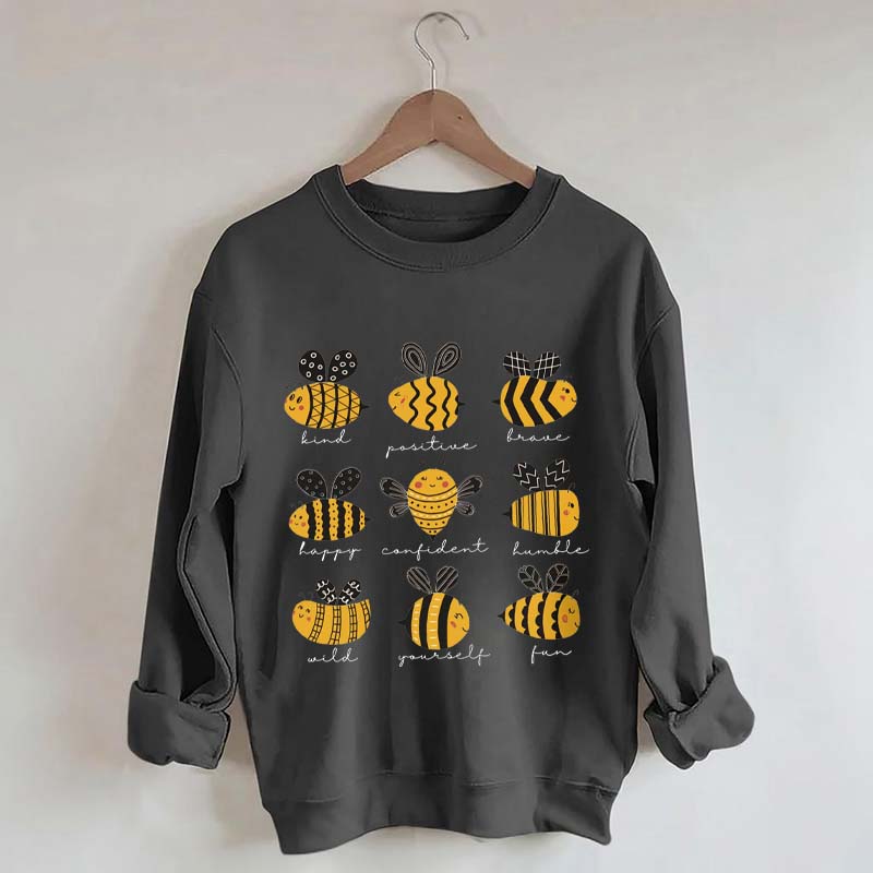 Cute Bee Positivity Teacher Sweatshirt