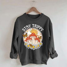 Stay Trippy Mushroom Boho Rainbow Sweatshirt