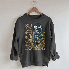 Dry Bones Come Alive Catholic Boho Floral Sweatshirt