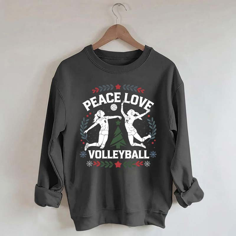 Peace Love Volleyball Christmas Sweatshirt