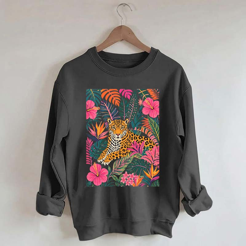Tiger Floral Jungle Animal Sweatshirt