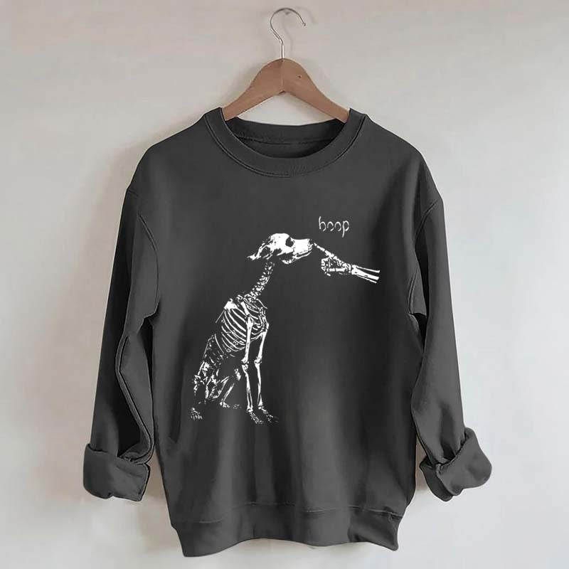 Dog Skeleton Boop Halloween Sweatshirt