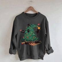 Christmas Tree And Cat Owner Sweatshirt