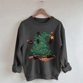 Christmas Tree And Cat Owner Sweatshirt