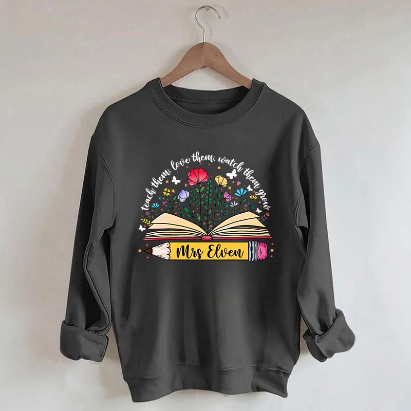 Custom Teacher Wildflower Sweatshirt
